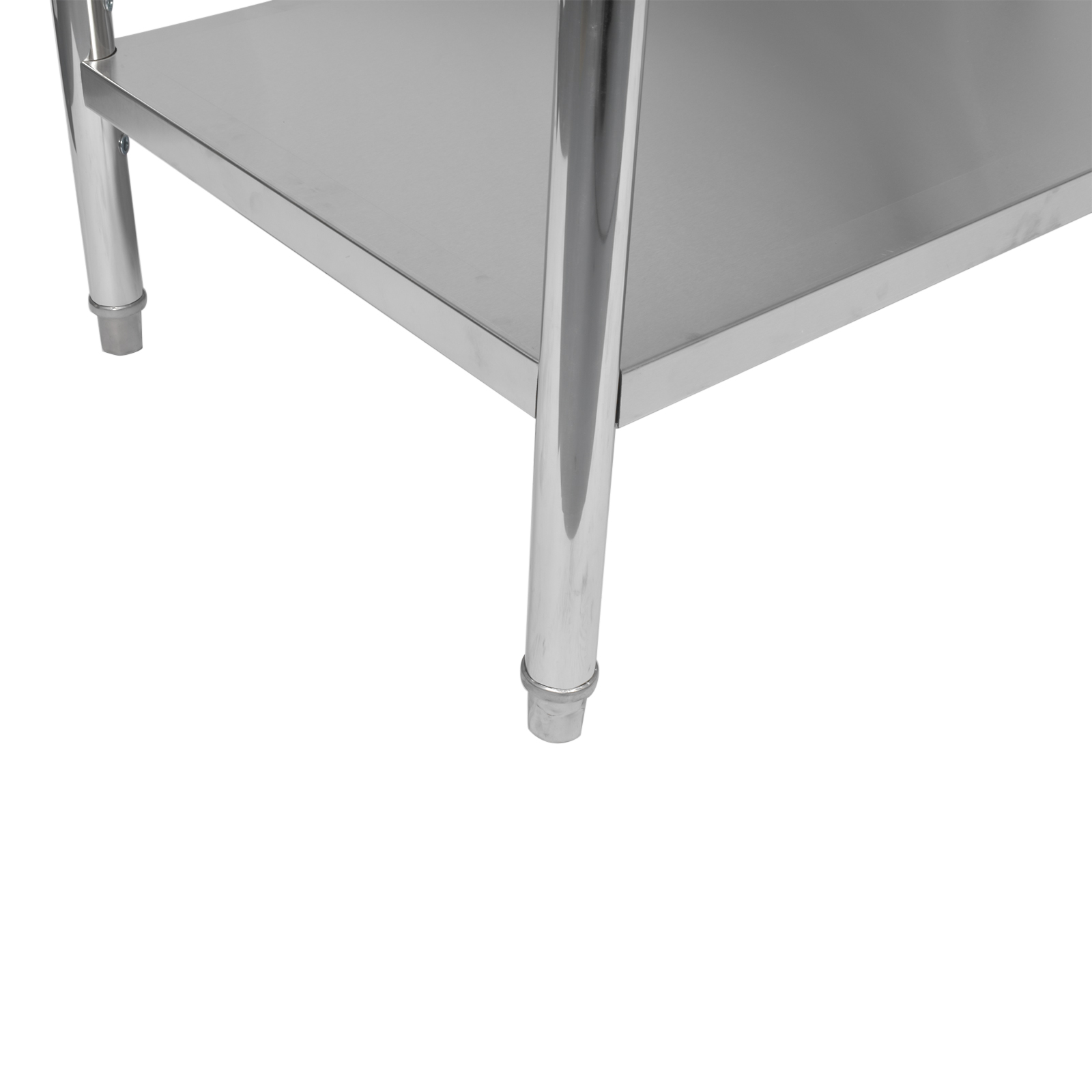 Rolling Kitchen Stainless Steel Work Prep Workstation Silver for Home Restaurant