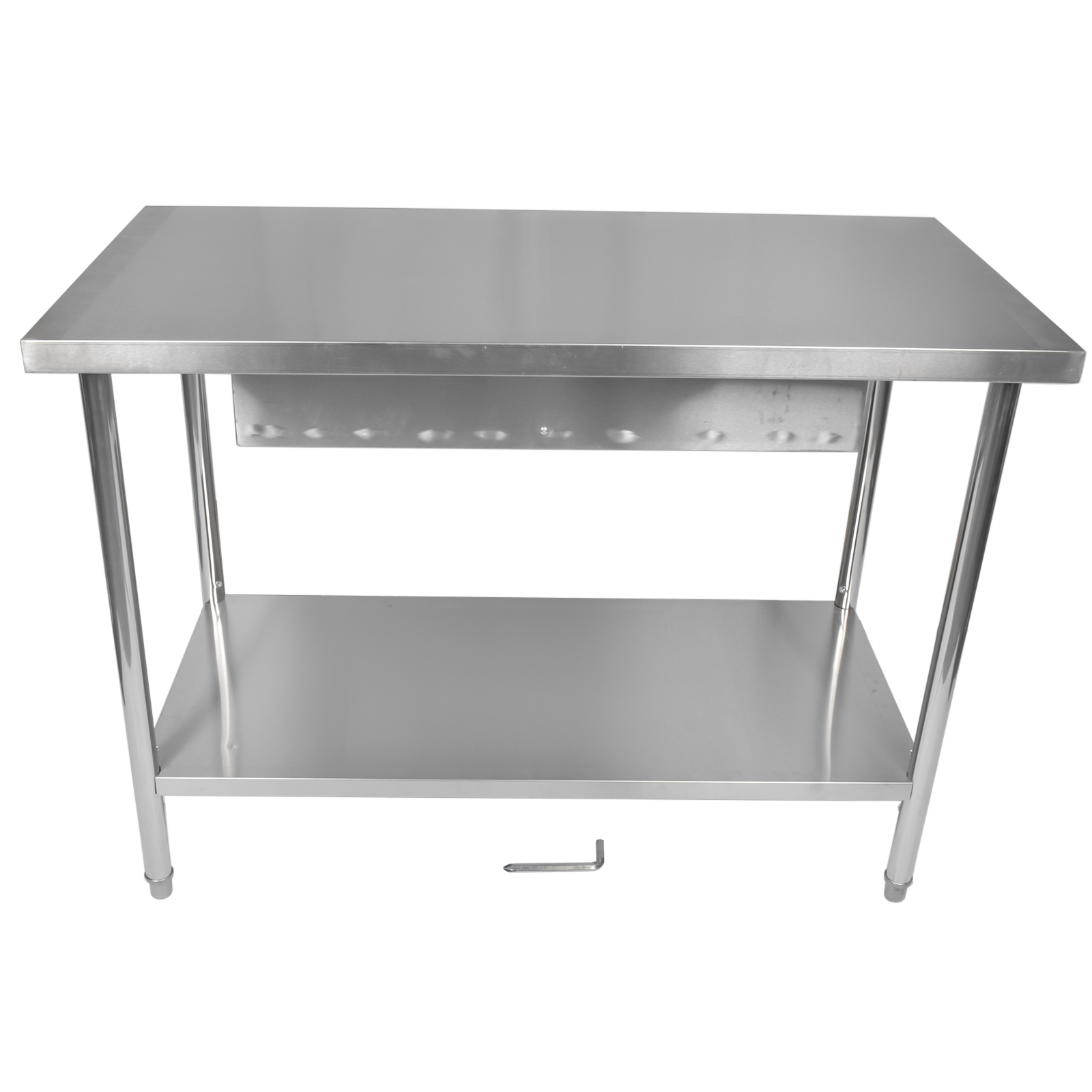 Rolling Kitchen Stainless Steel Work Prep Workstation Silver for Home Restaurant