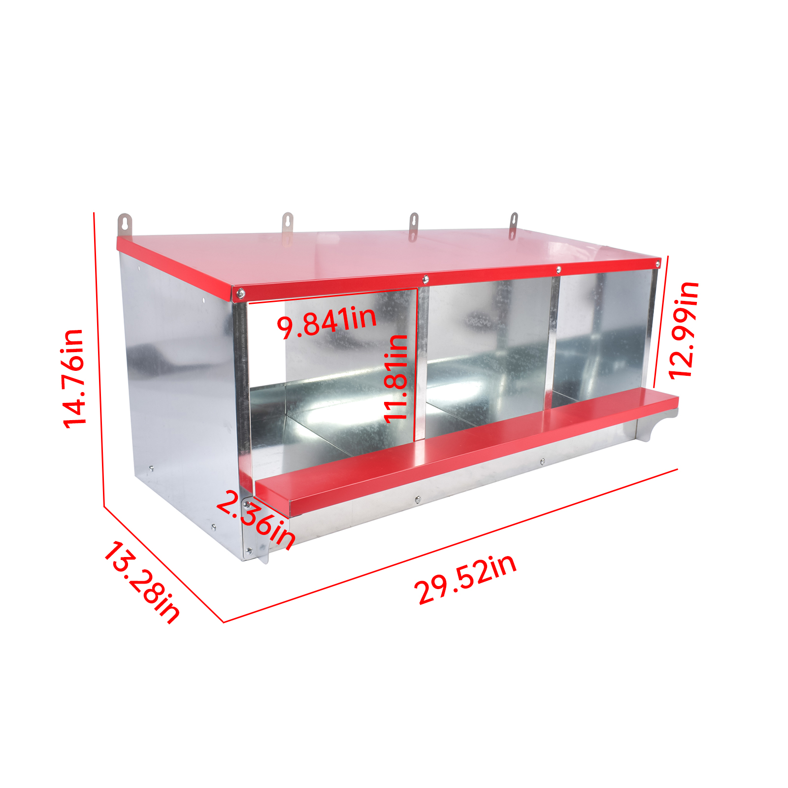 3-10 Holes Chicken Nesting Boxes Wall-Mount Roll Away Chicken Egg Laying Box US