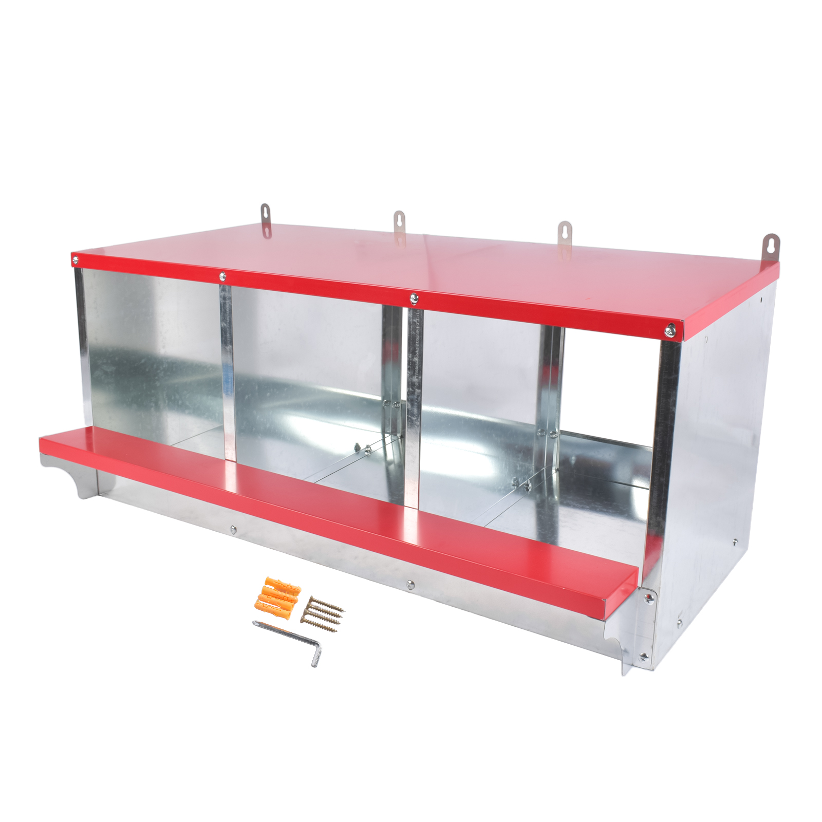 3-10 Holes Chicken Nesting Boxes Wall-Mount Roll Away Chicken Egg Laying Box US