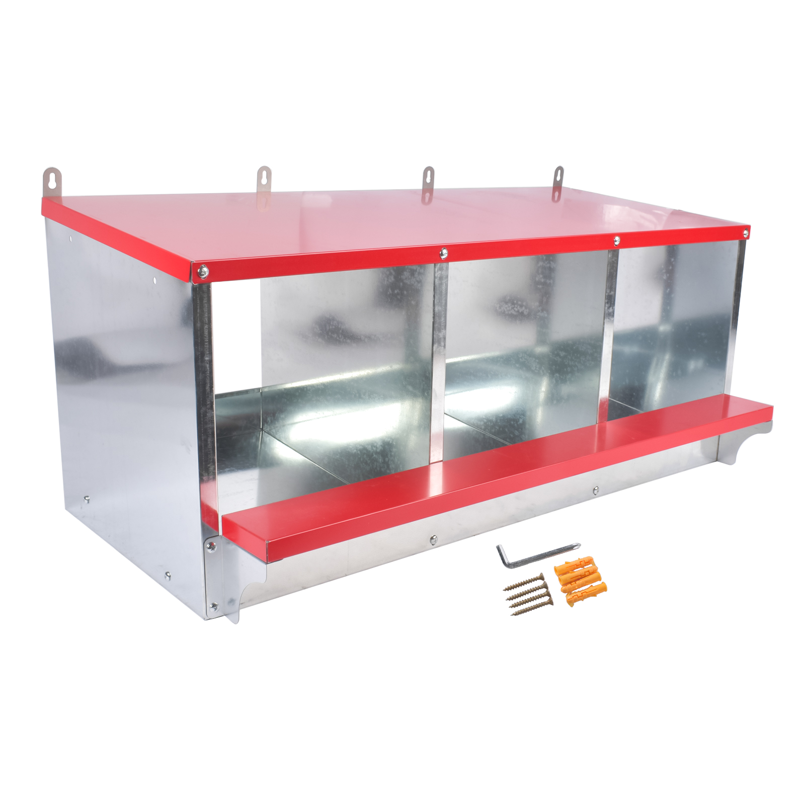 3-10 Holes Chicken Nesting Boxes Wall-Mount Roll Away Chicken Egg Laying Box US