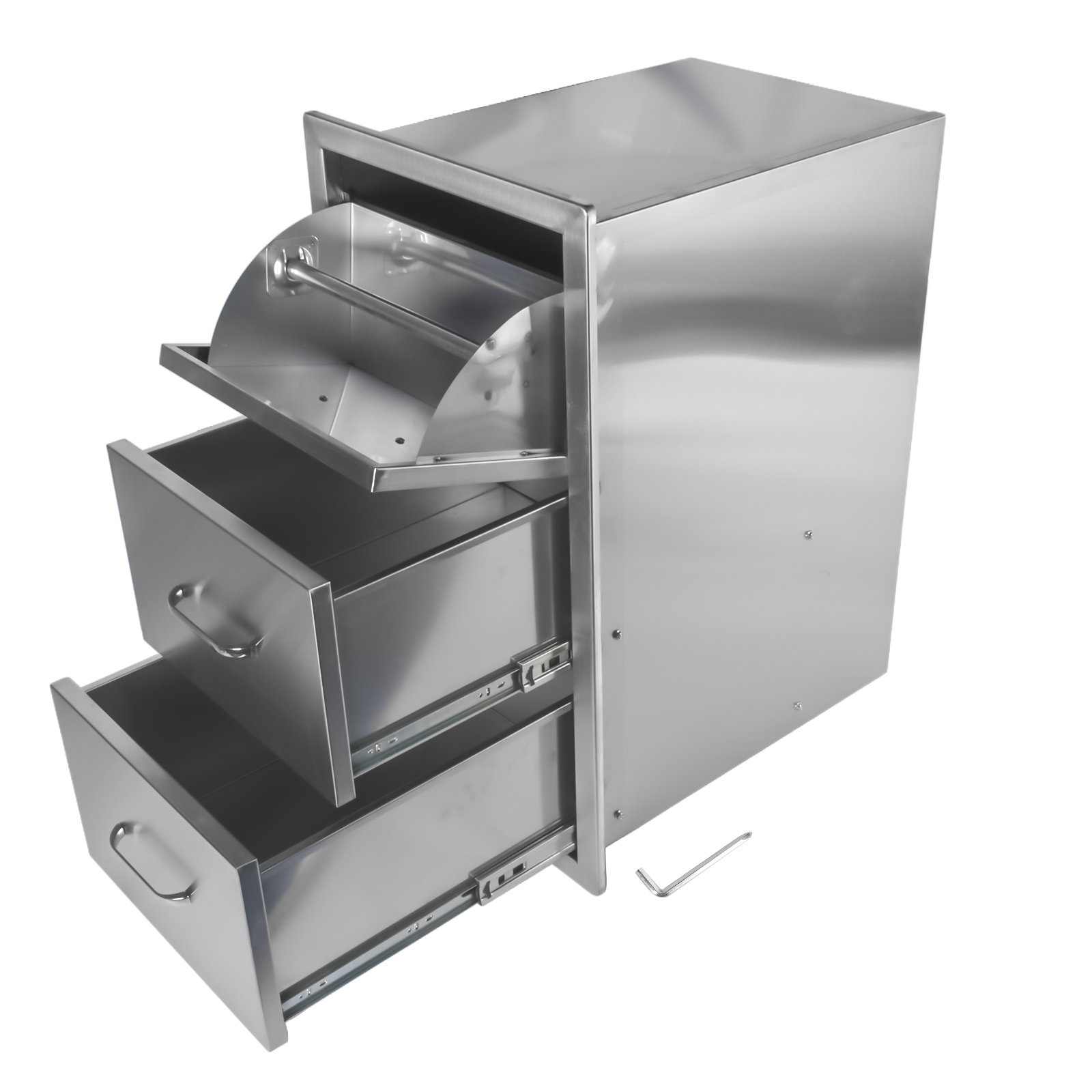 как выглядит Stainless Steel Pull-Out Cabinet, Outdoor Kitchen Drawer for BBQ Grill Station фото