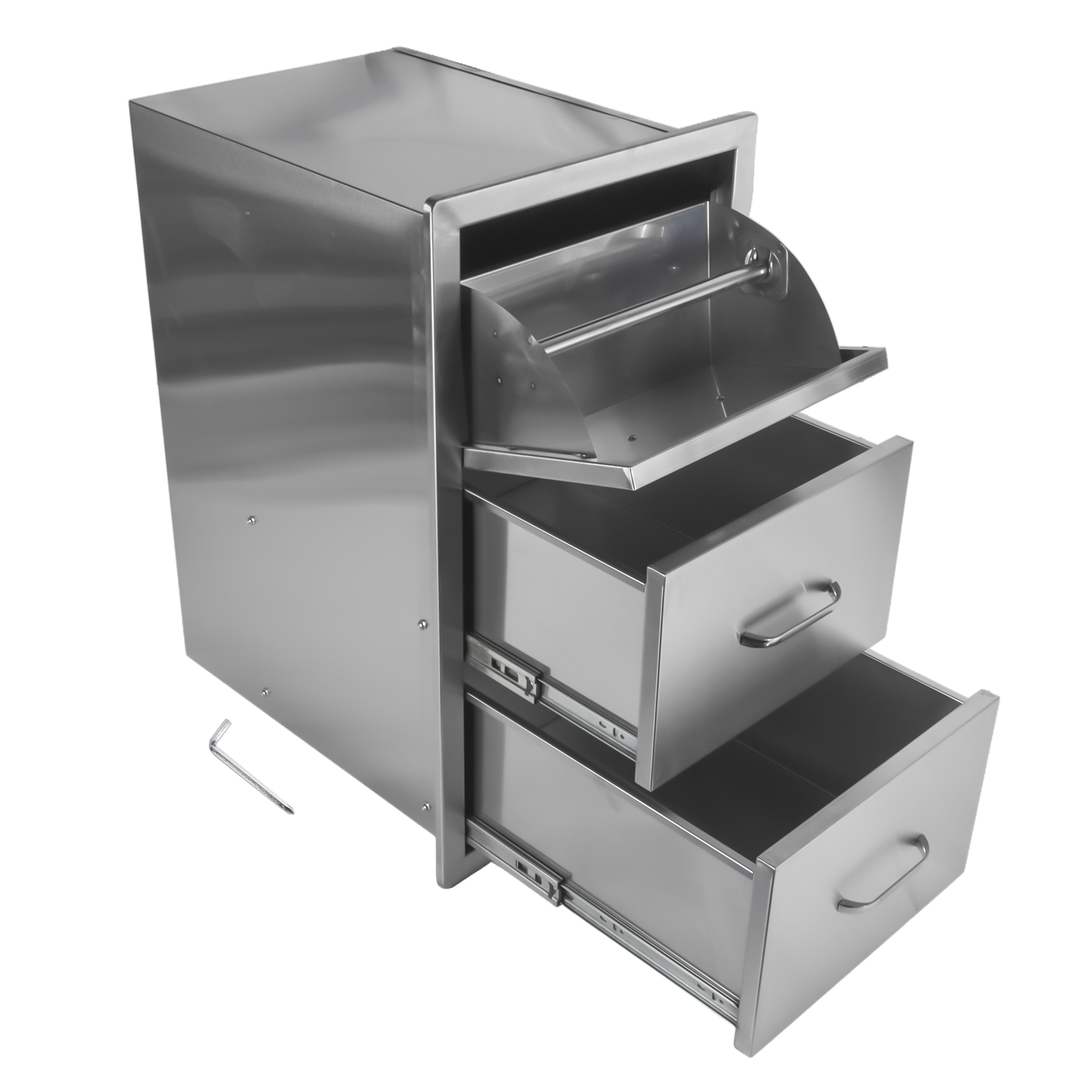 как выглядит Stainless Steel Pull-Out Cabinet, Outdoor Kitchen Drawer for BBQ Grill Station фото
