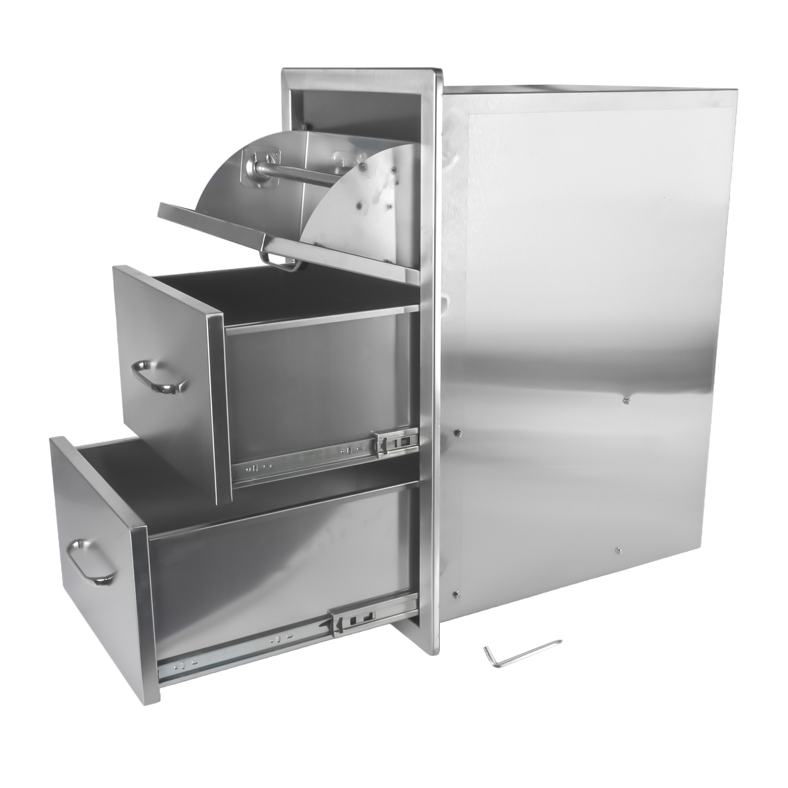 как выглядит Stainless Steel Pull-Out Cabinet, Outdoor Kitchen Drawer for BBQ Grill Station фото