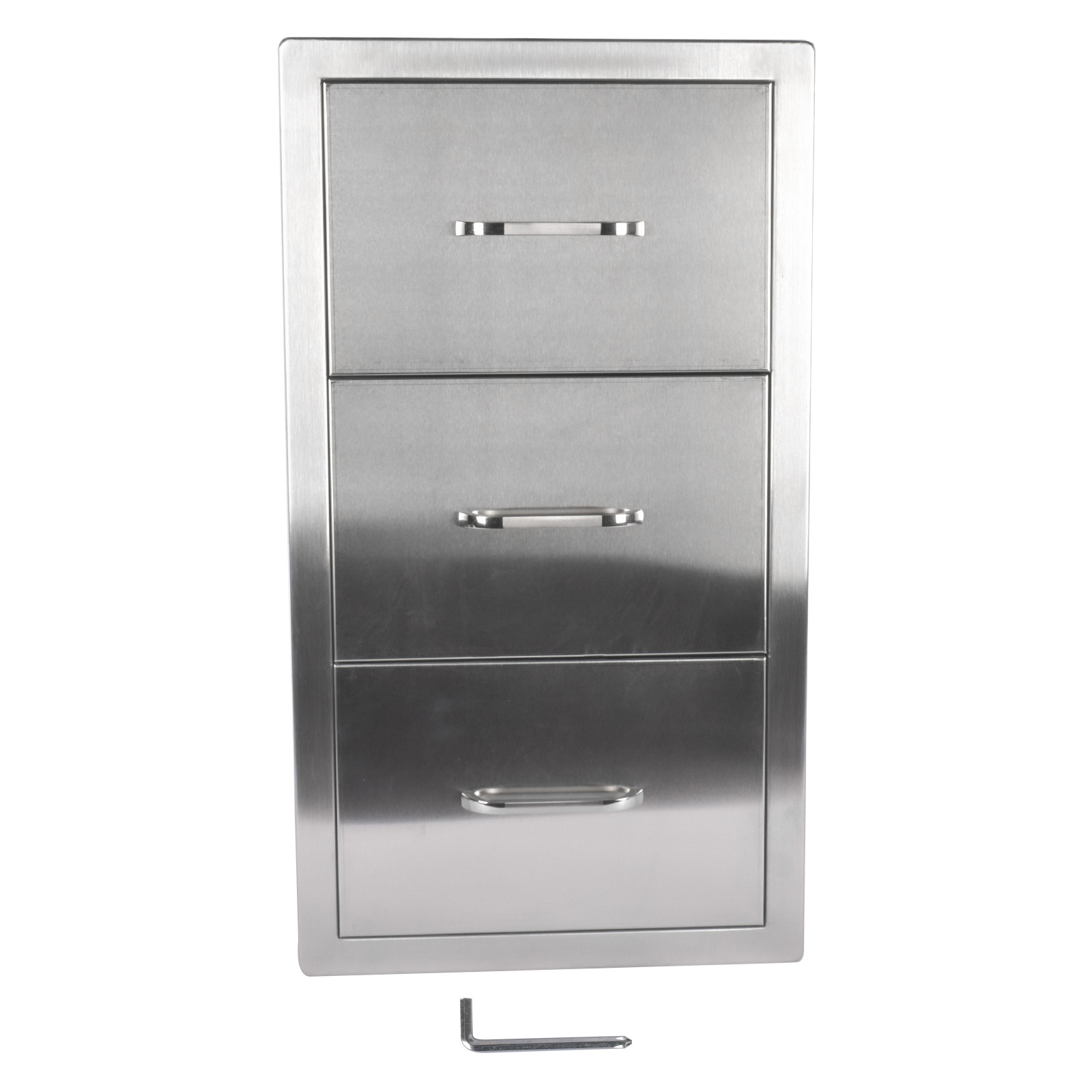 как выглядит Pull-Out Trash Drawer Stainless Steel Outdoor Kitchen Cabinet Handled Trash Bin фото