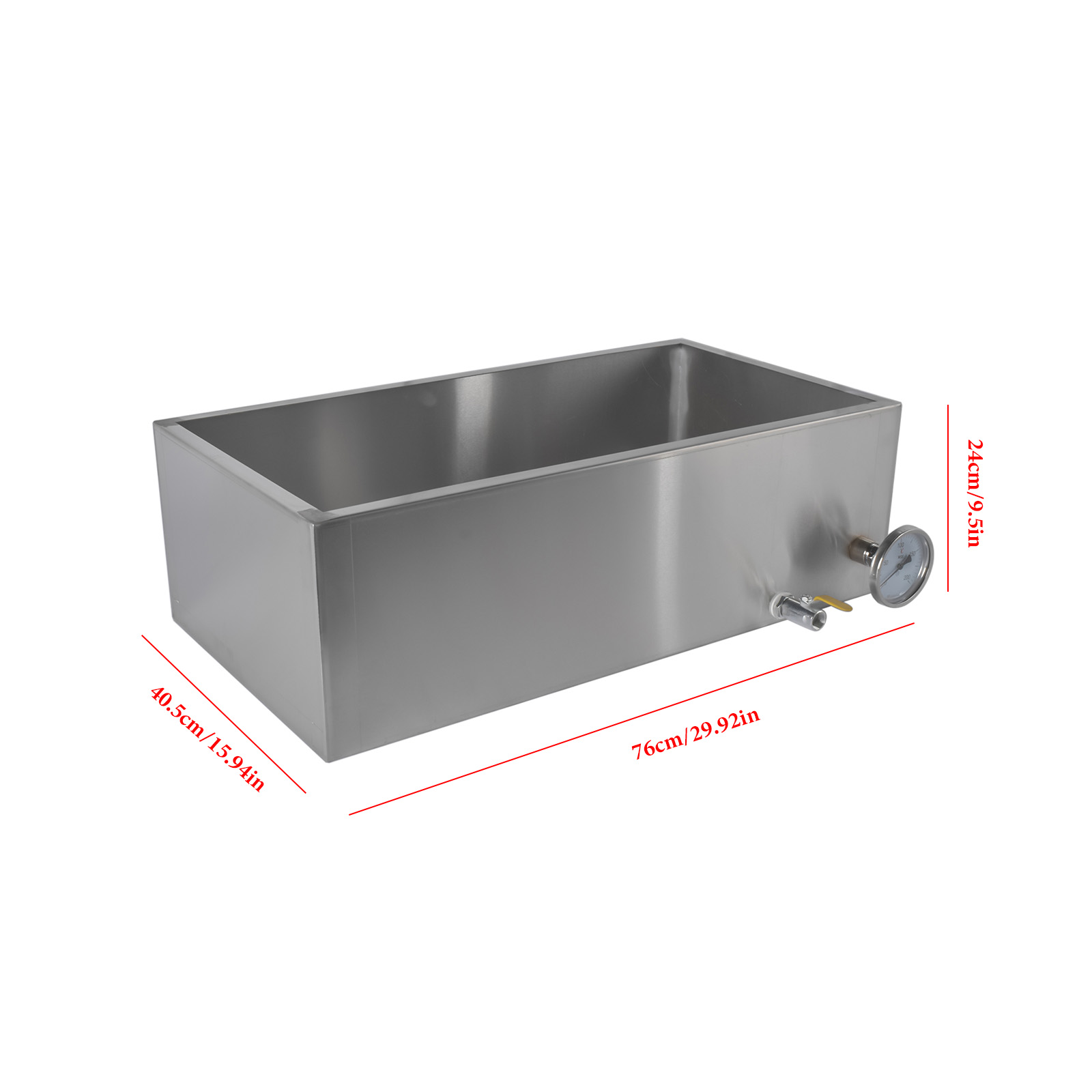 Stainless Maple Syrup Evaporator Pan w/ Valves & Thermometer