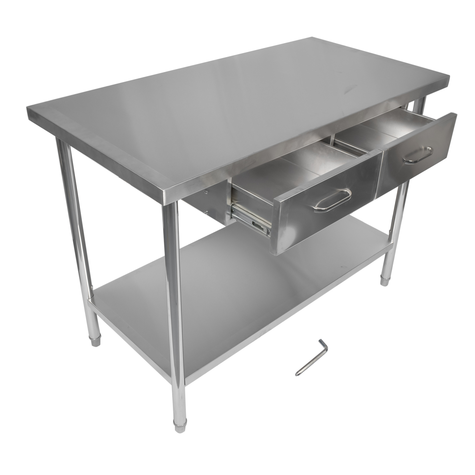 Silver Stainless Steel Table Work Table Prep Table for Kitchen Restaurant