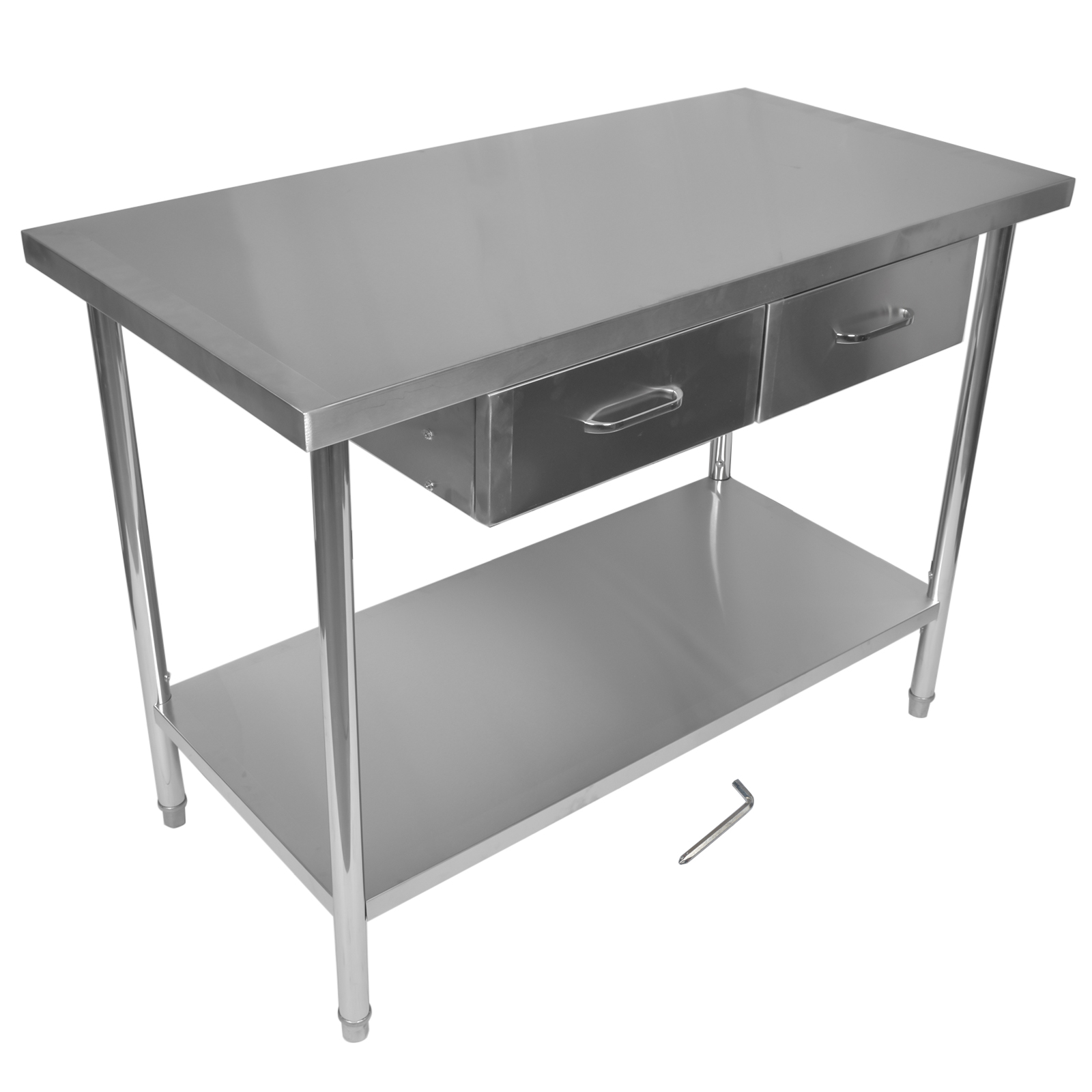 Stainless Steel Table with Drawers Prep Work Table for Kitchen Restaurant Garage