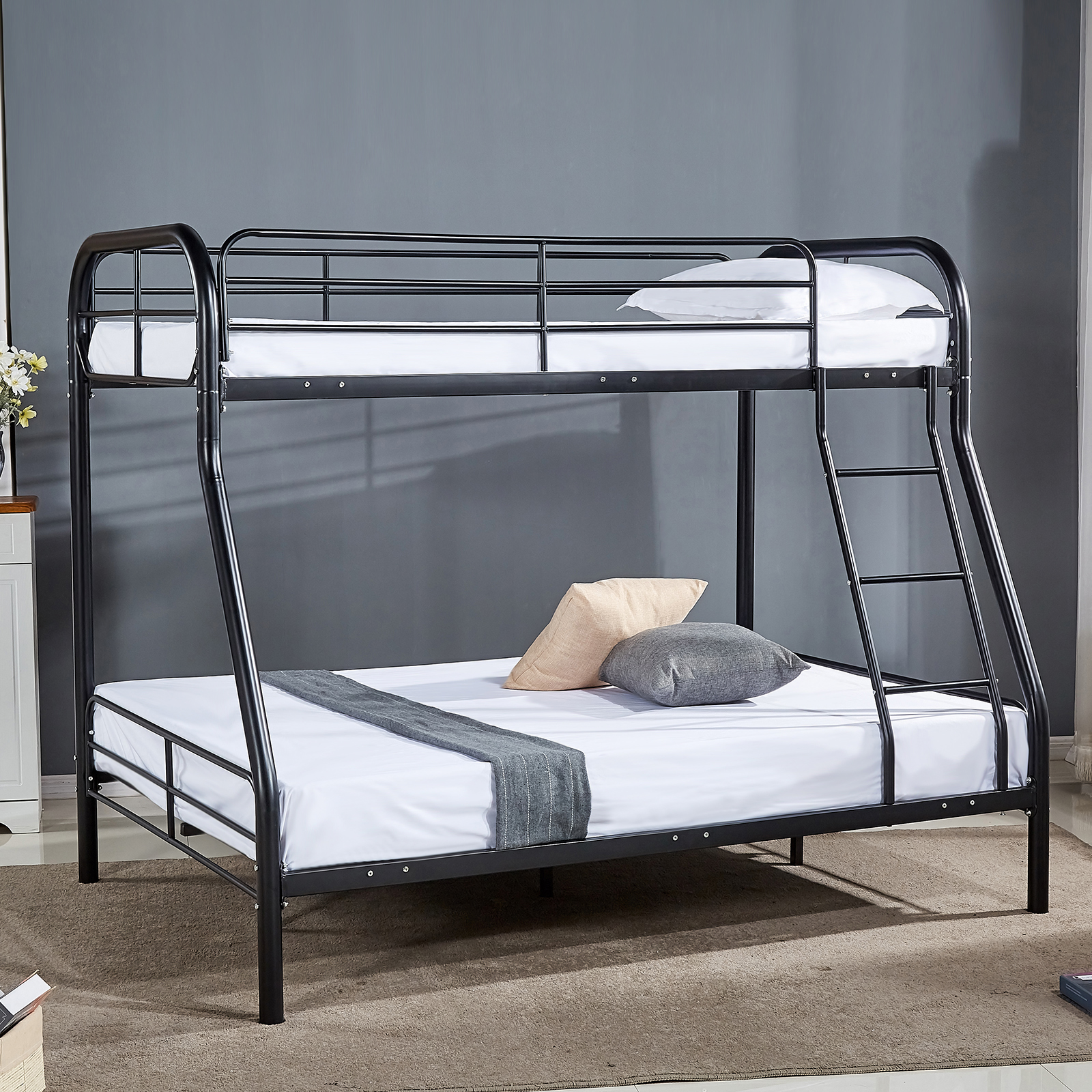 Metal Twin Over Full Bunk Beds W Ladder Kids Teens Dorm Details About Metal Twin Over Full Bunk Beds W Ladder Kids Teens Dorm Bedroom Furniture