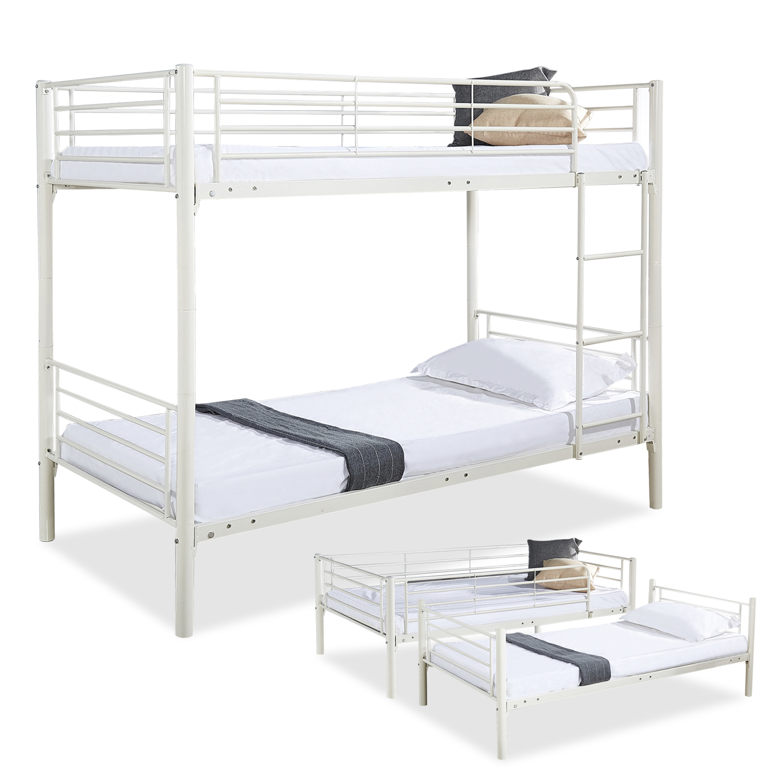 Metal Twin Over Bunk Beds Frame Kids Children W Ladder Details About Metal Twin Over Bunk Beds Frame Kids Children W Ladder Bedroom Dorm