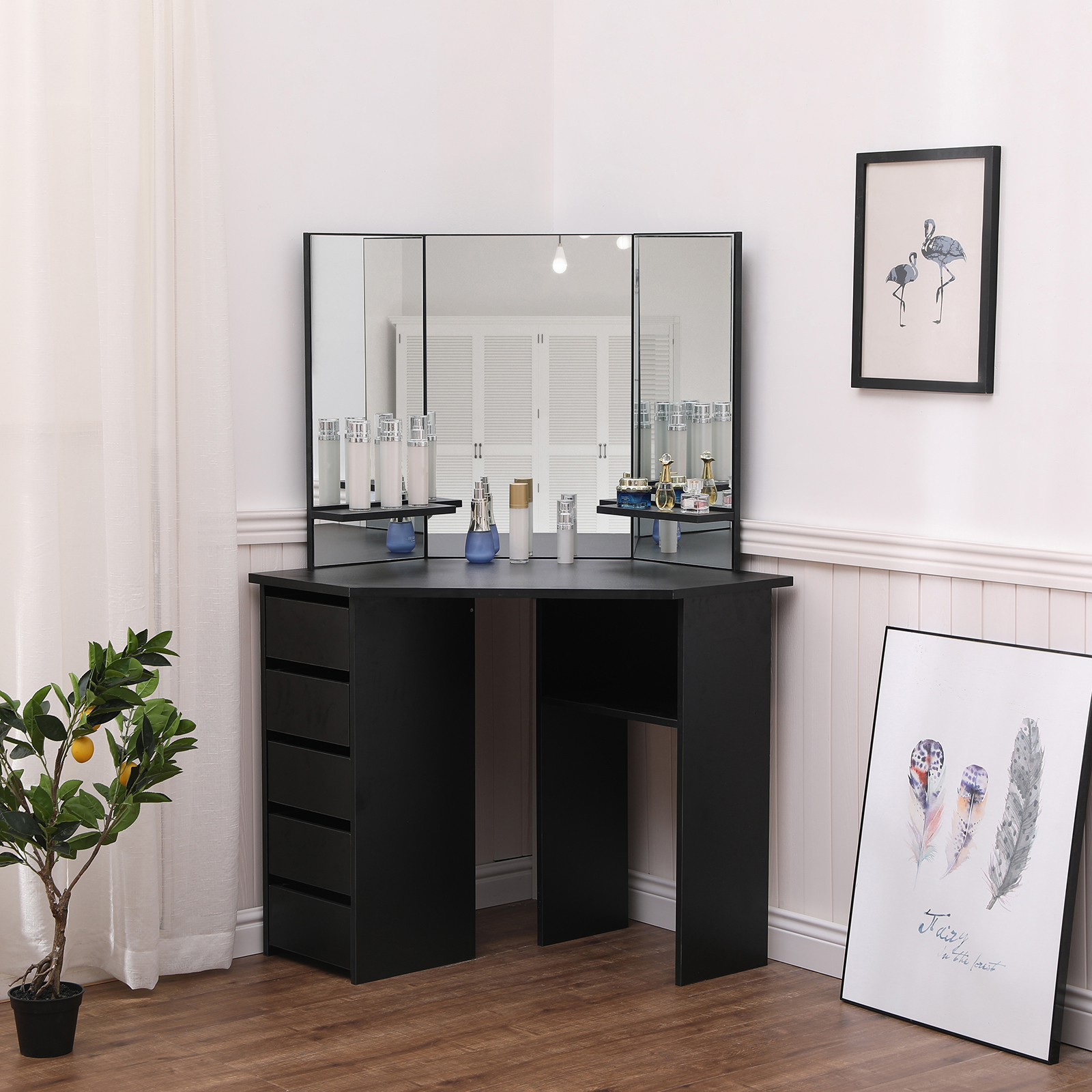 Home Kitchen Furniture Furniture Modern Corner Dressing Table