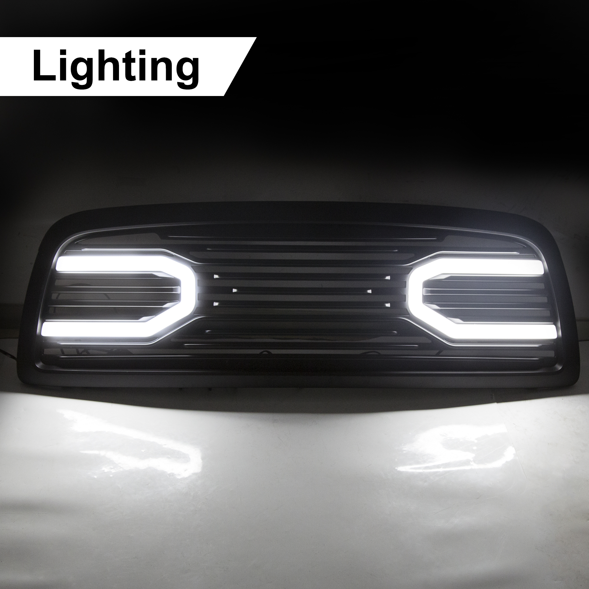 Front Big Horn Chrome Packaged Grille+Shell & Light for 20092012 Dodge