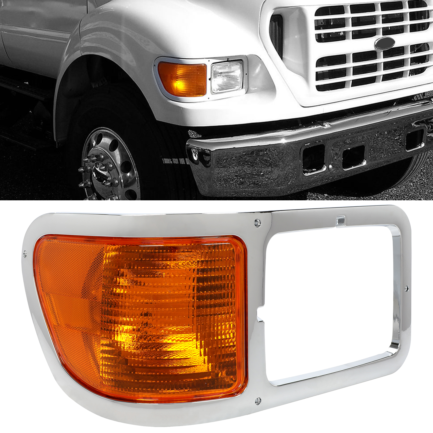 Passenger Side Headlight Bezel Signal Corner W/Bulb For 2000-2015 Ford ...