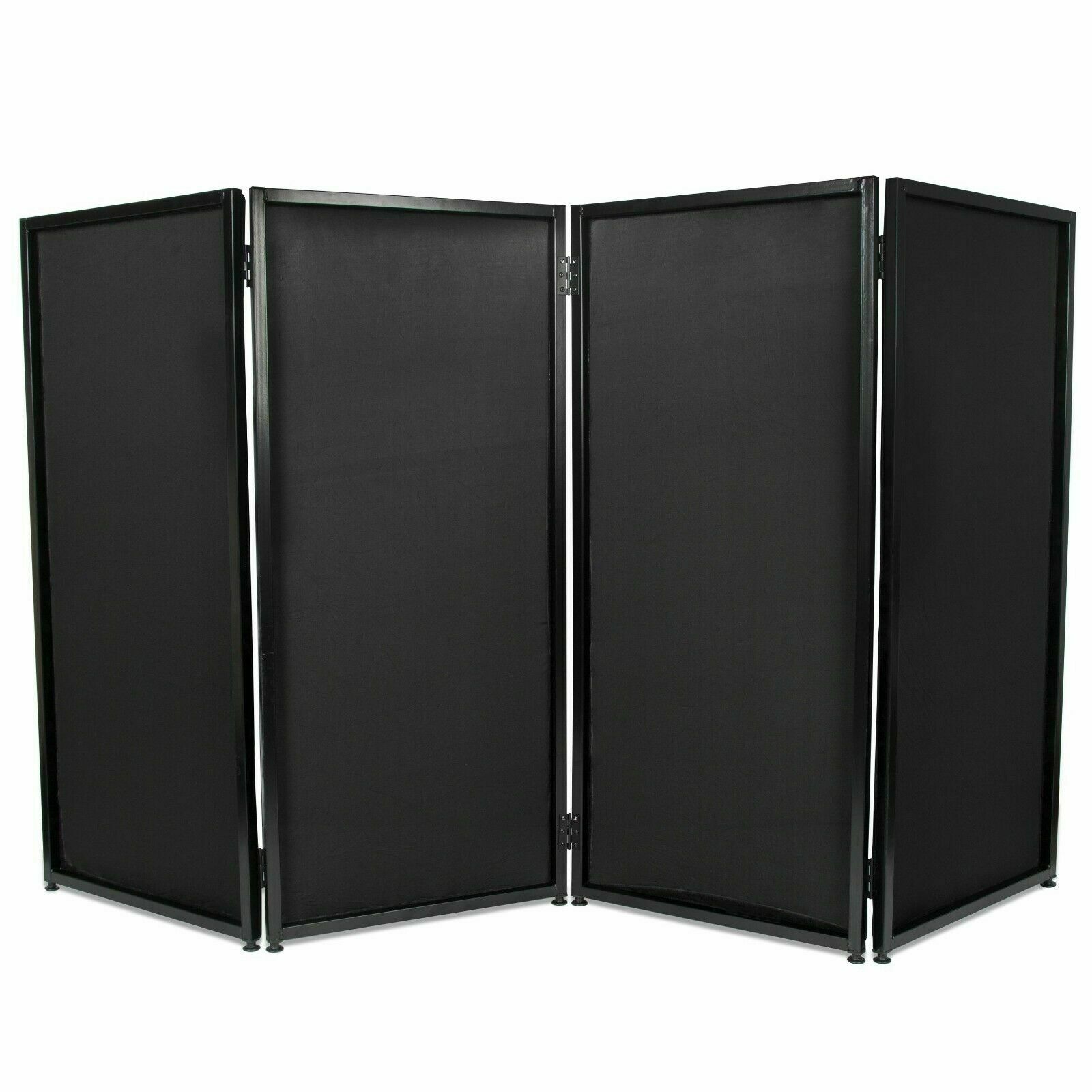 Cabine De DJ Portative Pliable - 108x53.5x118 Cm - Cadre Métal Noir - Avec Toile Noire/Blanche - Pour Événements, Mariages, Fêtes
