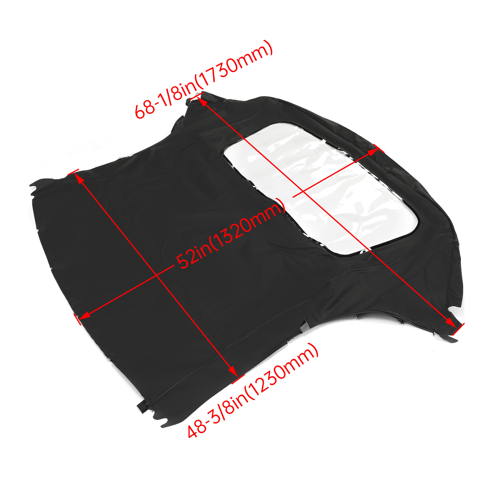 New Triumph TR6 1969-76 Soft Top Haartz BLACK Vinyl W Zippered