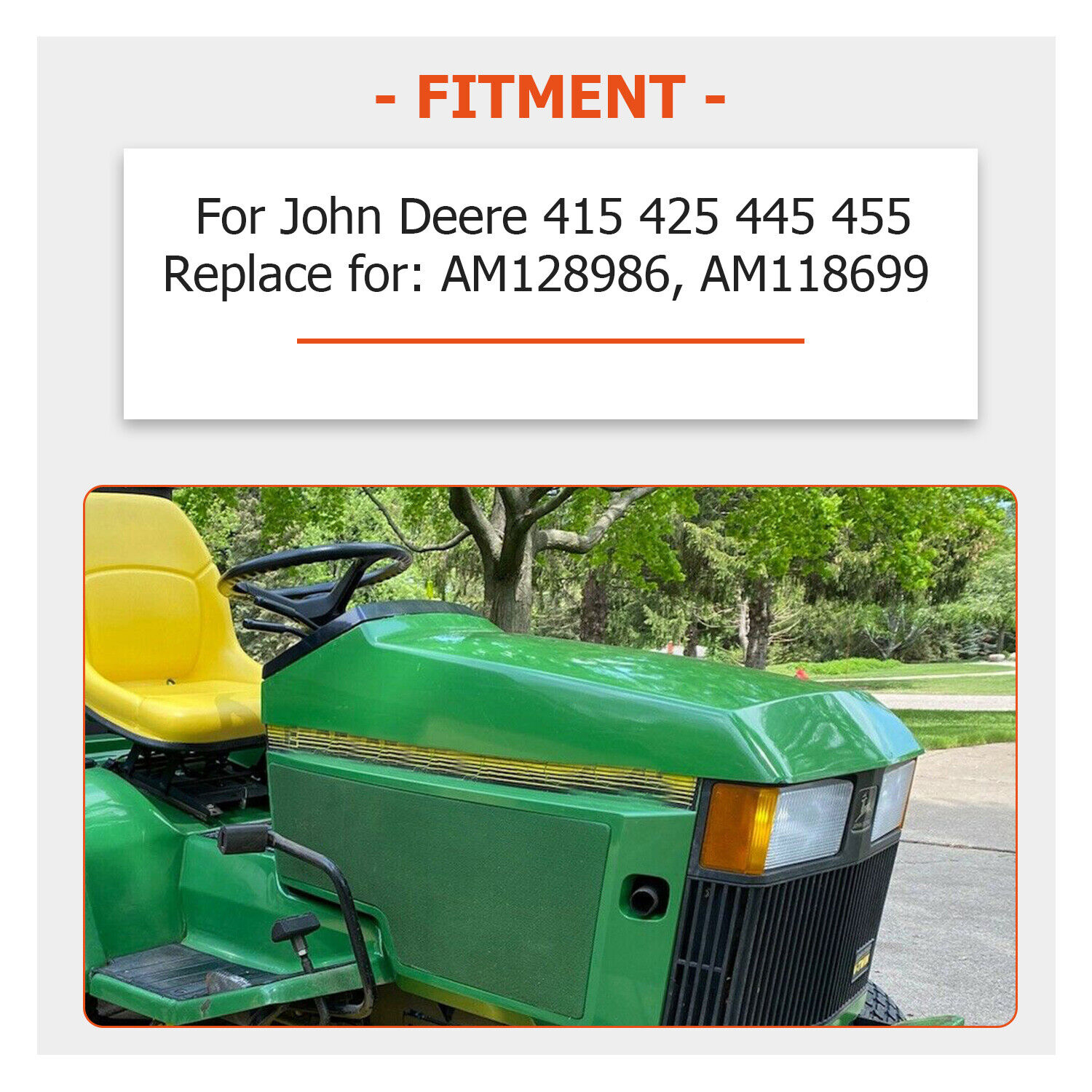 Upper Hood For John Deere AM128986 | 8TEN
