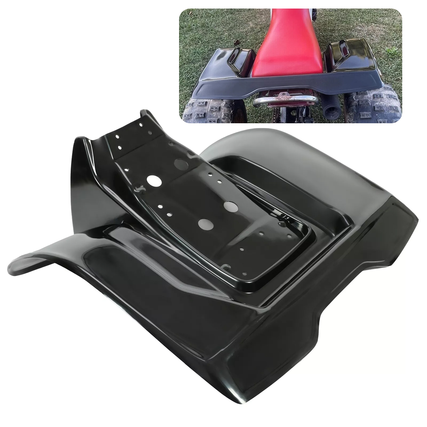Black Front & Rear Fender Plastic kits For HONDA ATC 200X 3