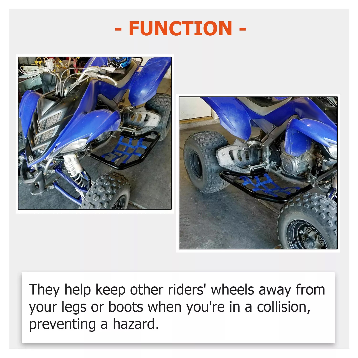 Nerf Bars & Running Boards For Jeep Atv Foot Guards Sidestep Nerf Bars With  Foot Guard Pegs, Fits YFM Nerf Bars & Running Boards For Honda