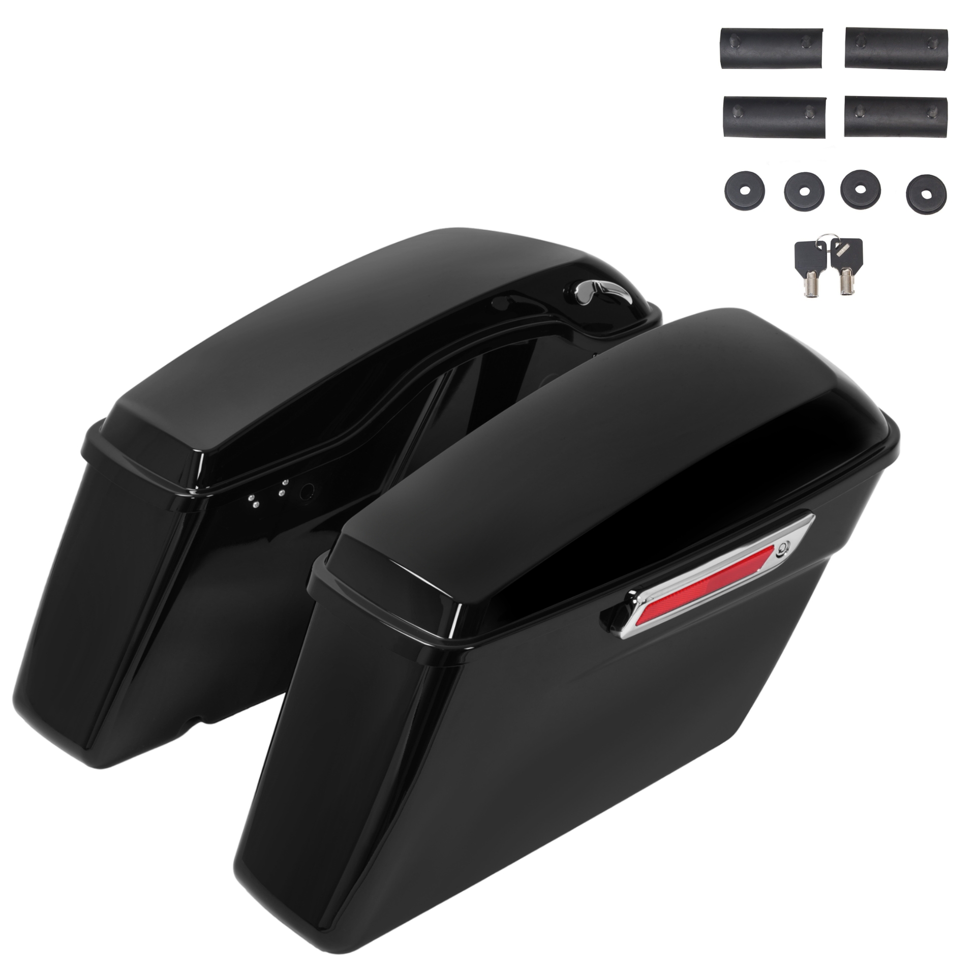 4pc Hard Saddlebag Lid Plates For Harley Touring Models 1993-2013 - Aluminum & Steel