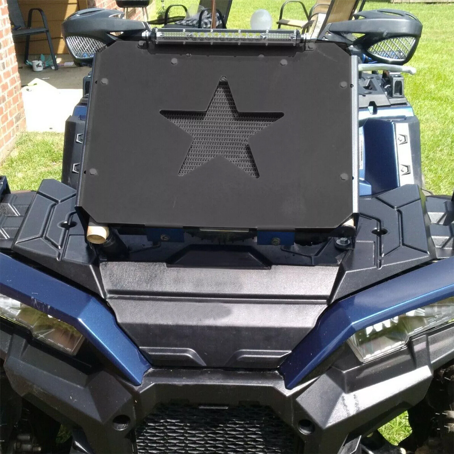 Atv Radiator KUAFU Steel Radiator Relocation Kit For Polaris Sportsman 400 450 500 570 - Black Polaris Sportsman 450 Accessories