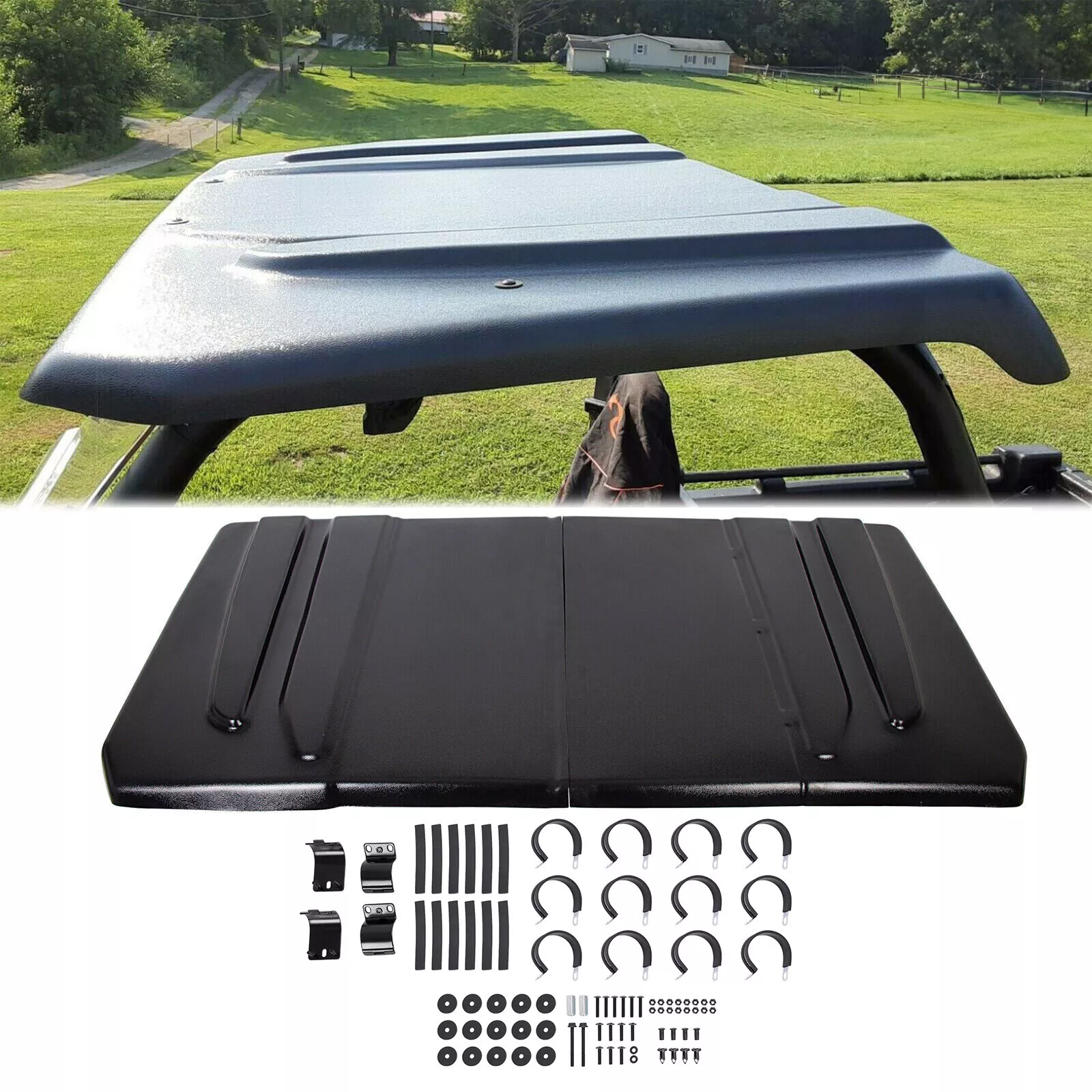 Black Polyethylene Hard Top Roof For John Deere JD Gator 625 825