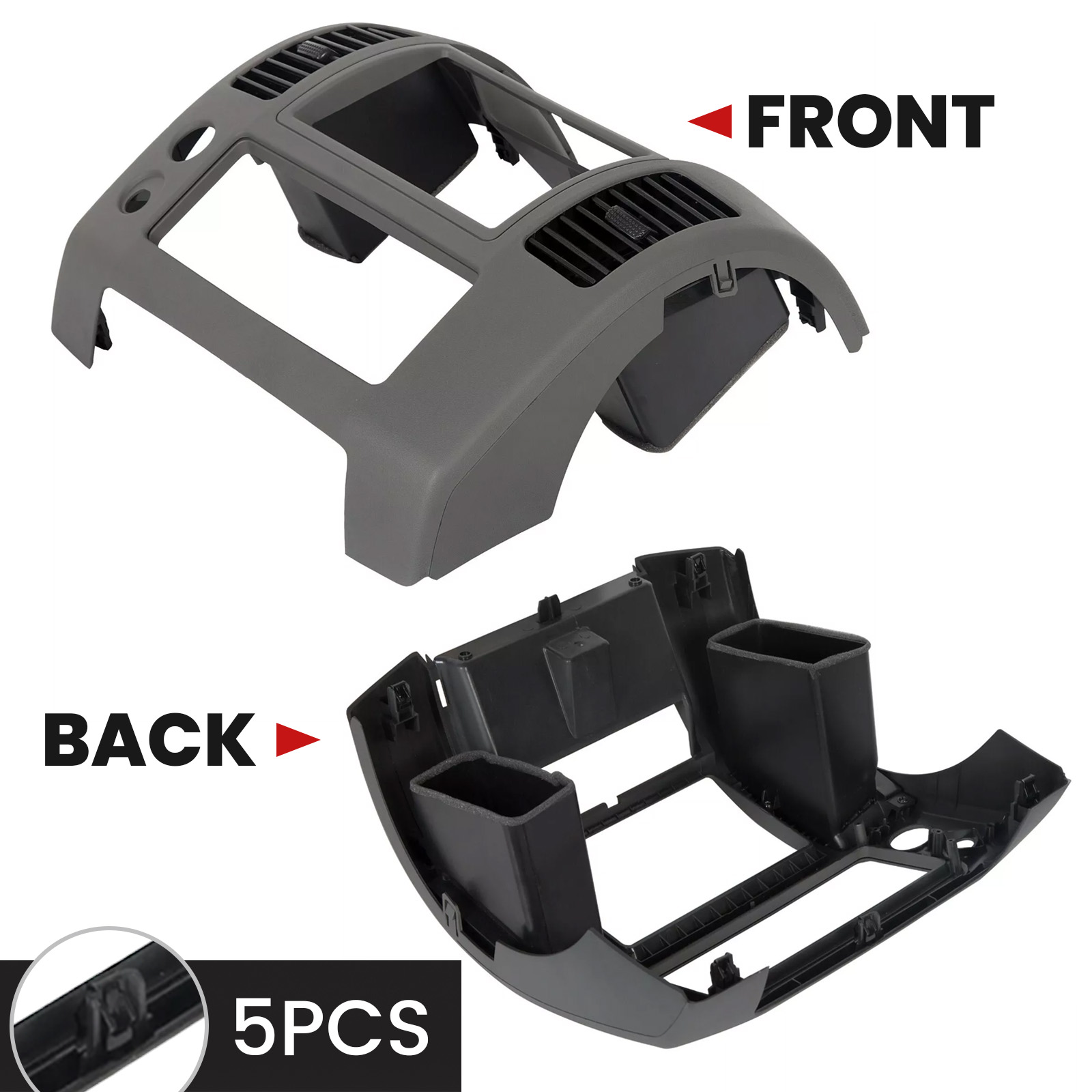 Gray/Black Center Dash Console Panel Cluster Lid Bezel For Nissan Frontier 05-20