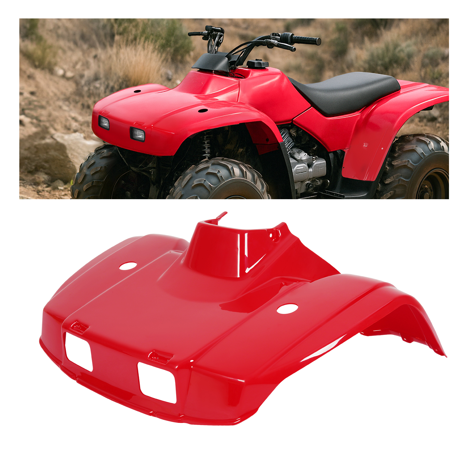 Red Front Fender Flaps Flare Mud Guard For 88-00 Honda TRX300 TRX