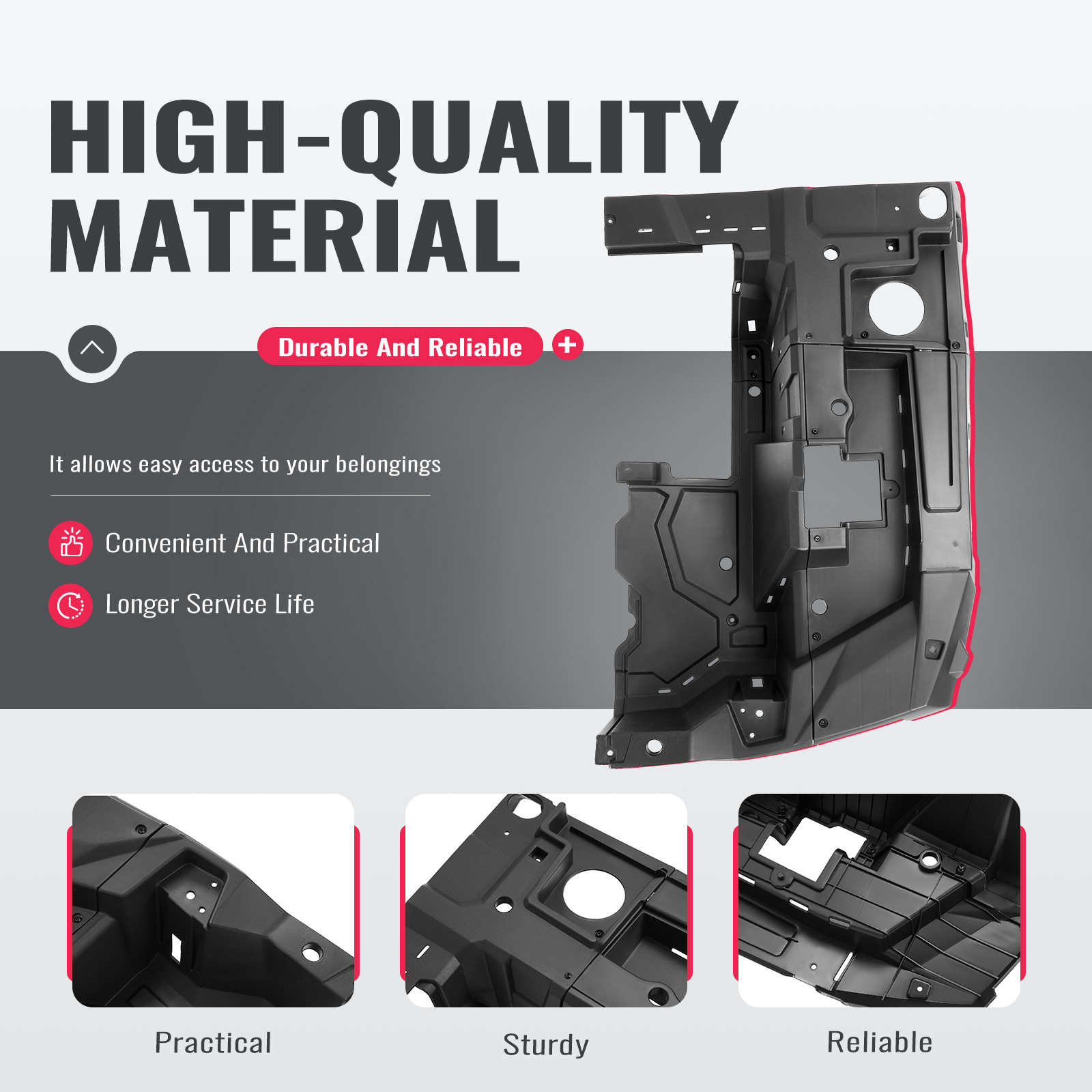 Right Side 3in1 Rear Bed Box for Polaris RZR XP 1000/ Turbo S 2014