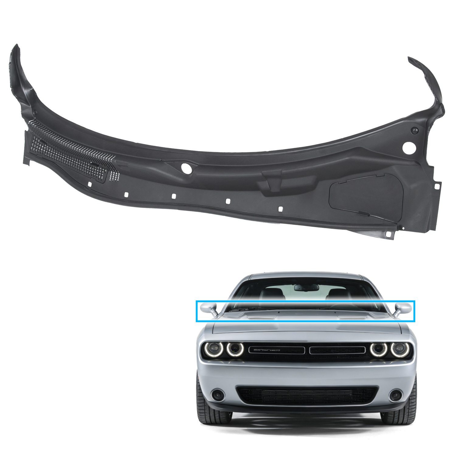 たしかめシート Windshield Wiper Cowl Top Panel For 2008-2023 Dodge Challenger