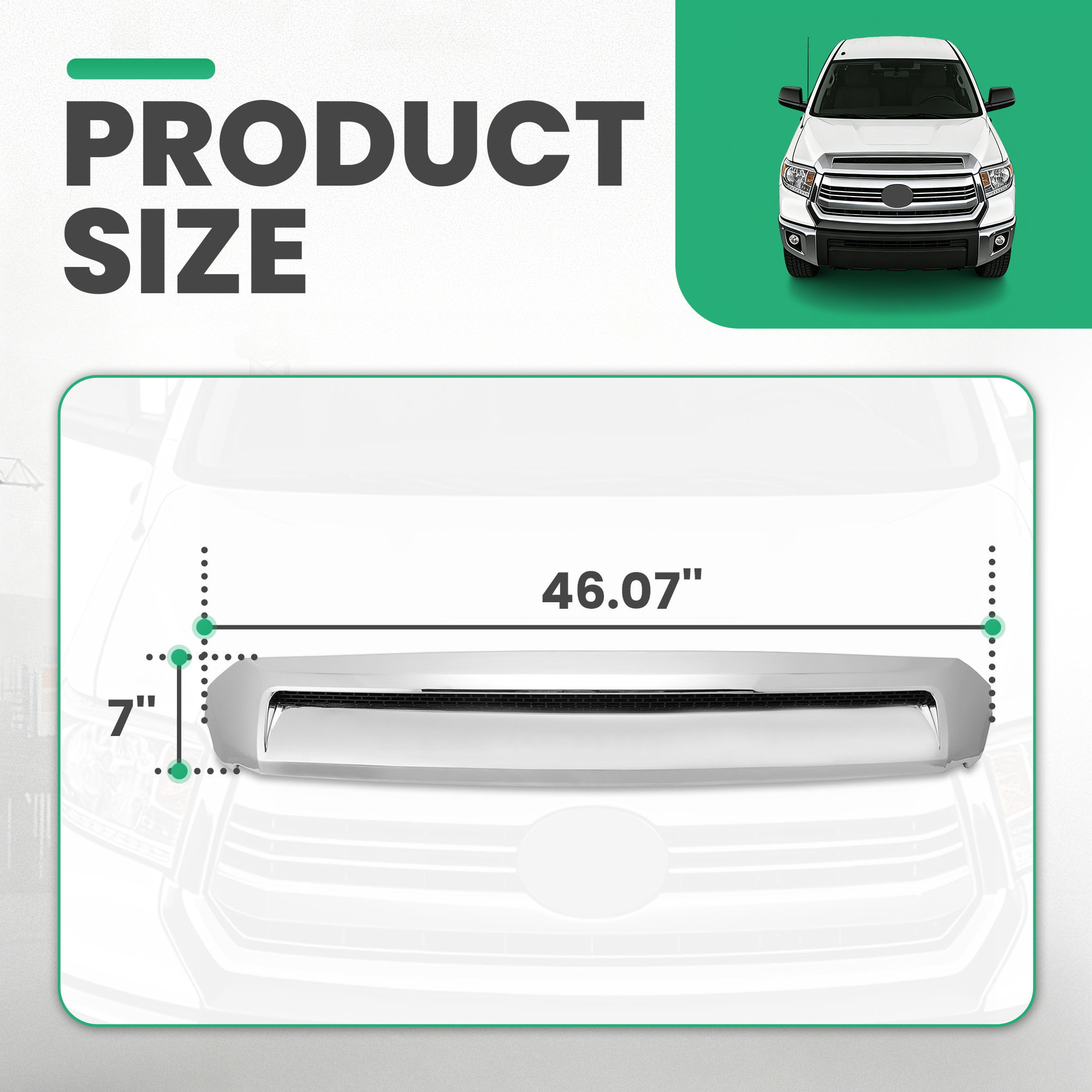 For Toyota Tundra 14-21 Front Molding Upper Grille Hood Bulge