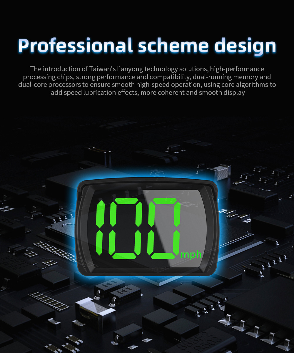 thumbnail image 2 of Car HUD Headup Display KM/H MPH GPS Digital Speedometer With LED Large Font Display I.1142674555 2 of 14