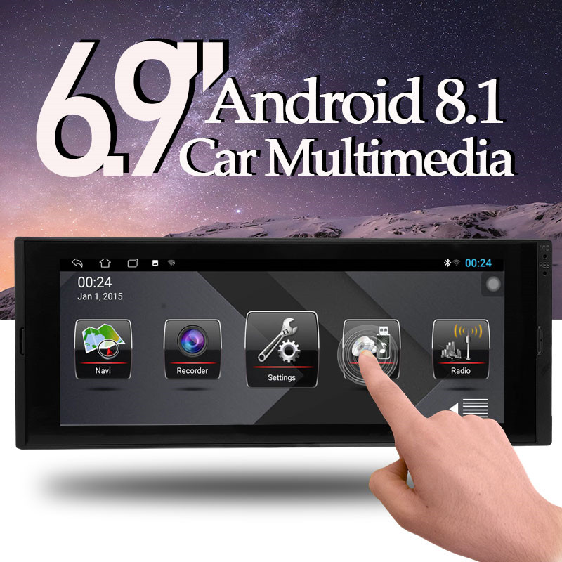 1 Din Car Android Multimedia Player 6.9 Inch Touch Screen Carplay auto  Autoradio Stereo Video GPS