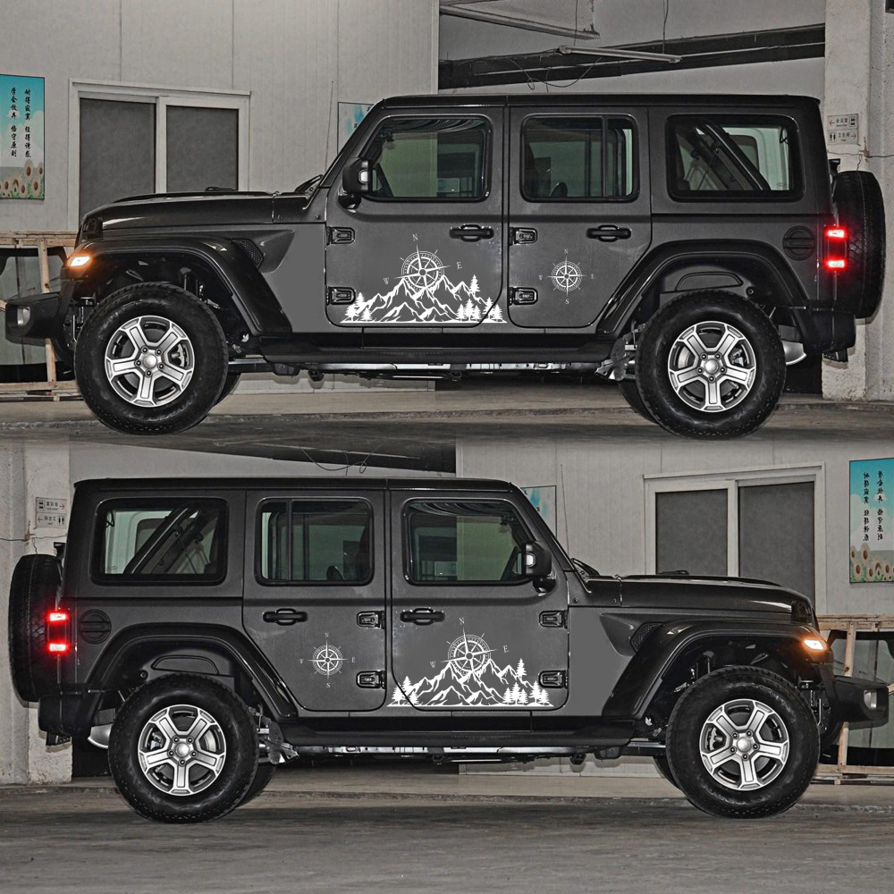 Mountain Forest Car Decal, Cool Auto Sticker Waterproof Vinyl