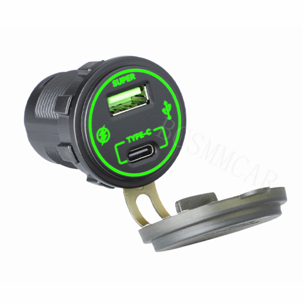 CQ3.Ｃ QC3.0 Type C USB Fast Charging Car Phone Charger Socket