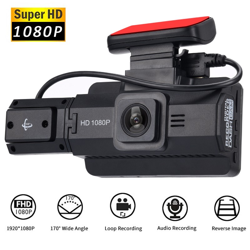 Dual Camera HD 2 Lens Front Inside Camera Recorder Car DVR Dash
