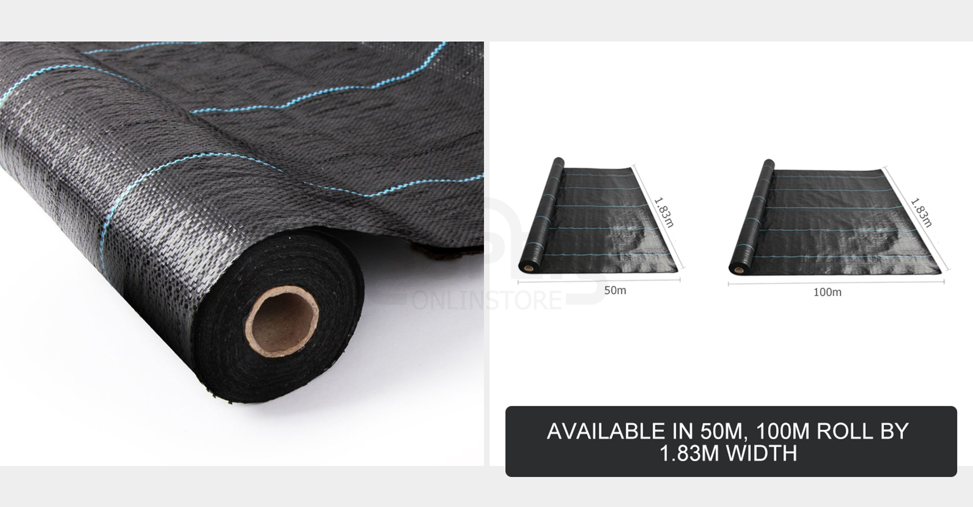 100m 1.83m Weed mat Weed Control Mat Width 85gsm UVresistant Garden