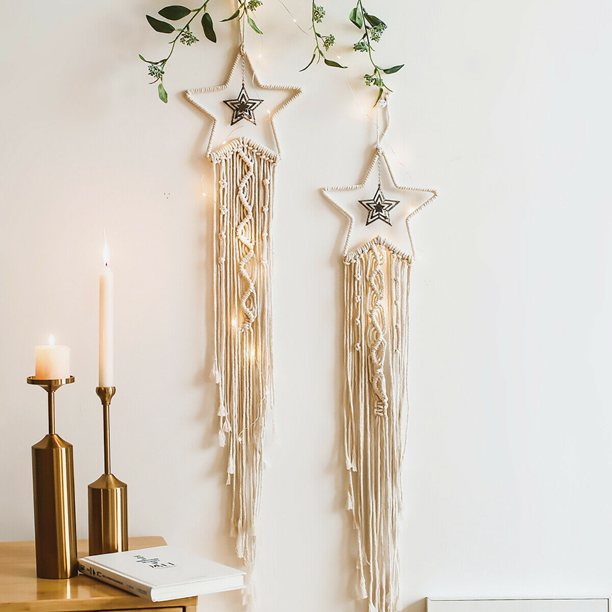 Tapiz Bohemio Borla Macramé Tejido Colgante de Pared Hogar Arte Decoración Artesanía Regalo - Imagen 15 de 22