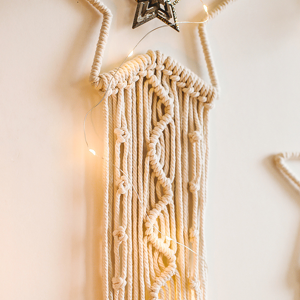 Tapiz Bohemio Borla Macramé Tejido Colgante de Pared Hogar Arte Decoración Artesanía Regalo - Imagen 17 de 22