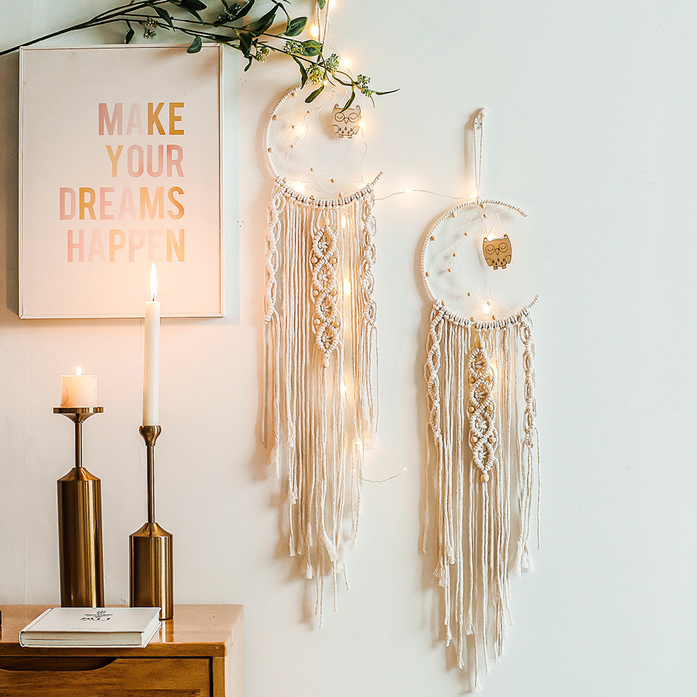 Tapiz Bohemio Borla Macramé Tejido Colgante de Pared Hogar Arte Decoración Artesanía Regalo - Imagen 19 de 22