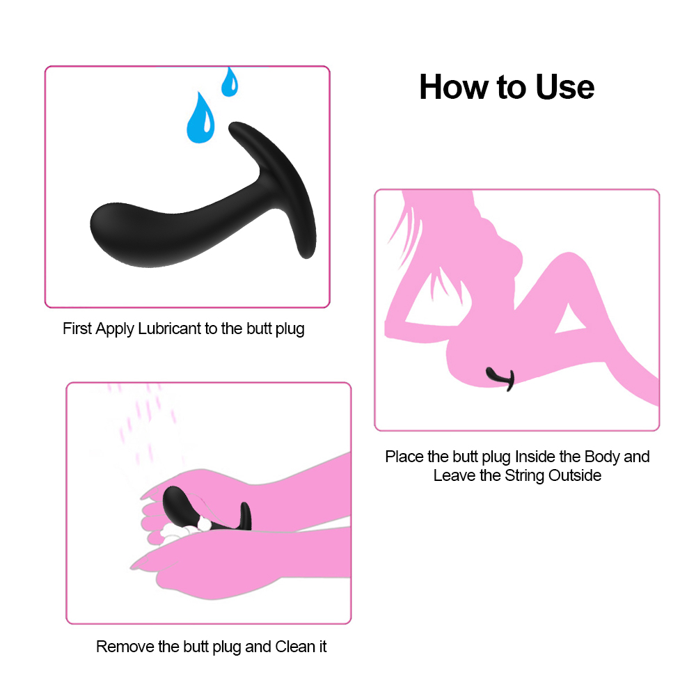 3pcs Anal Butt Plug Trainer Kit Dildo Prostate Massager Sex Toys for Men  Couple