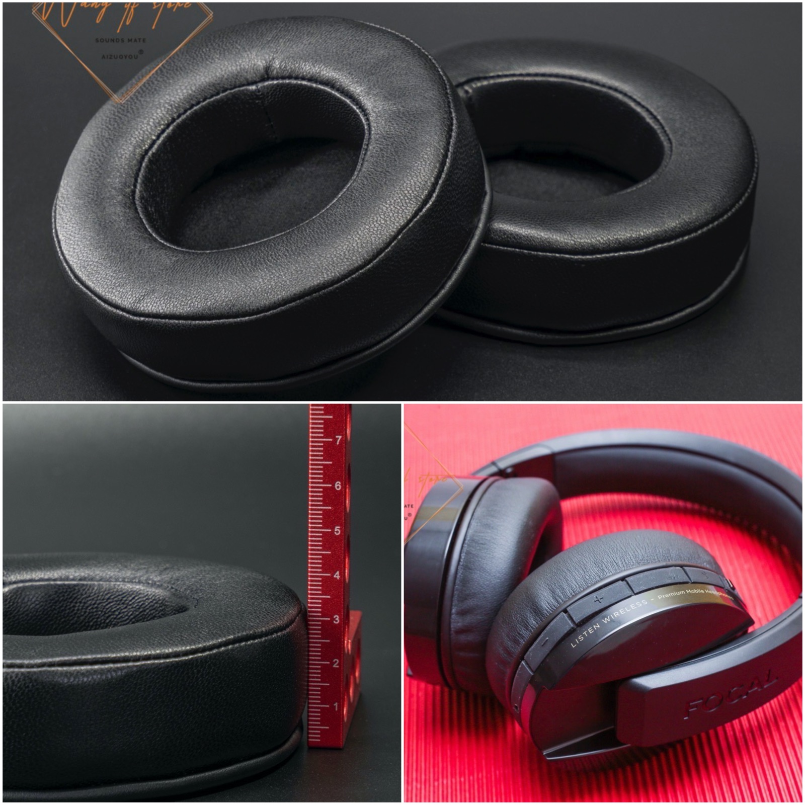 SheepSkin Real Leather Ear Pads For Focal Listen Wireles Pro Headphone  Cushion