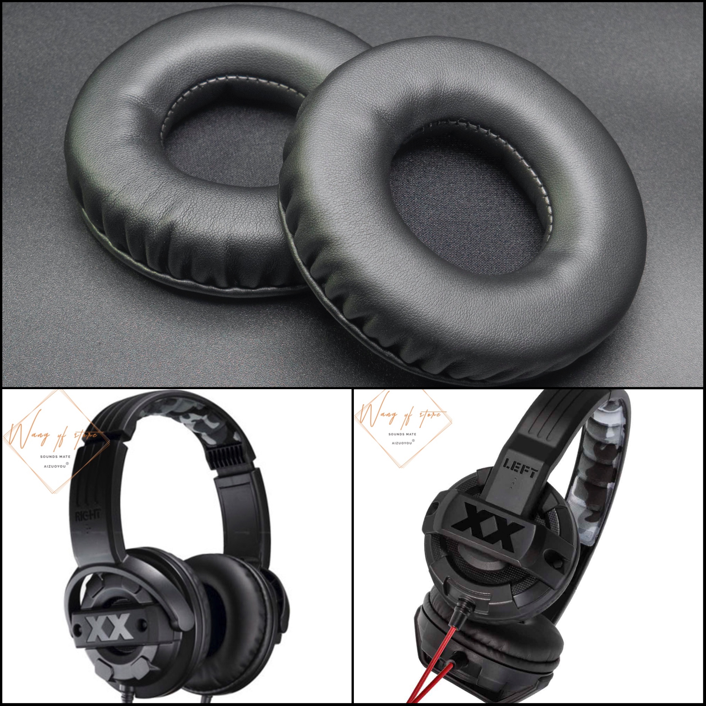 Soft Leather Ear Pads For JVC HA-NC250 Headphones – Black, Foam Cushion Replacement