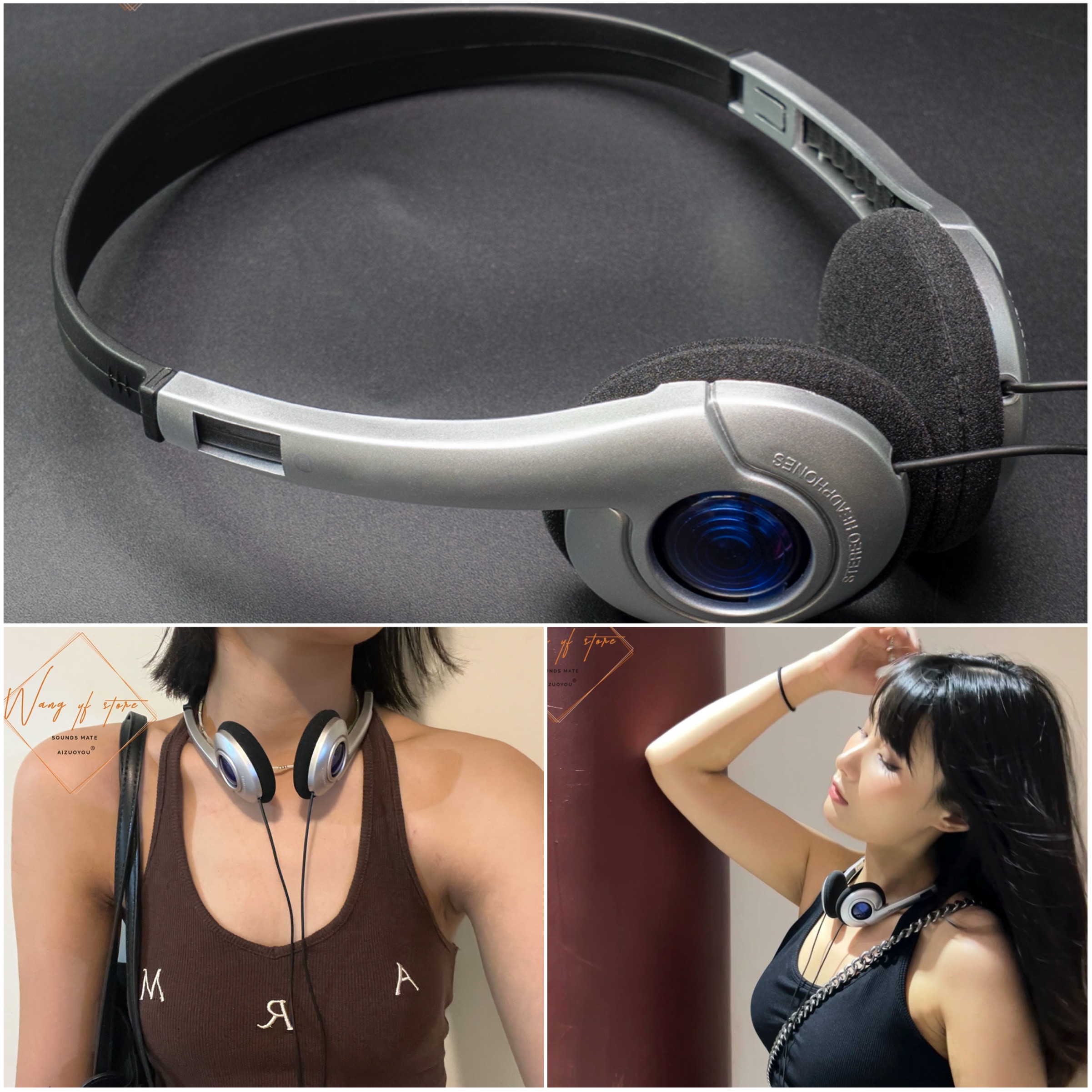 Vintage Retro Classic Headphone Headset 80s For Sony Panasonic CD