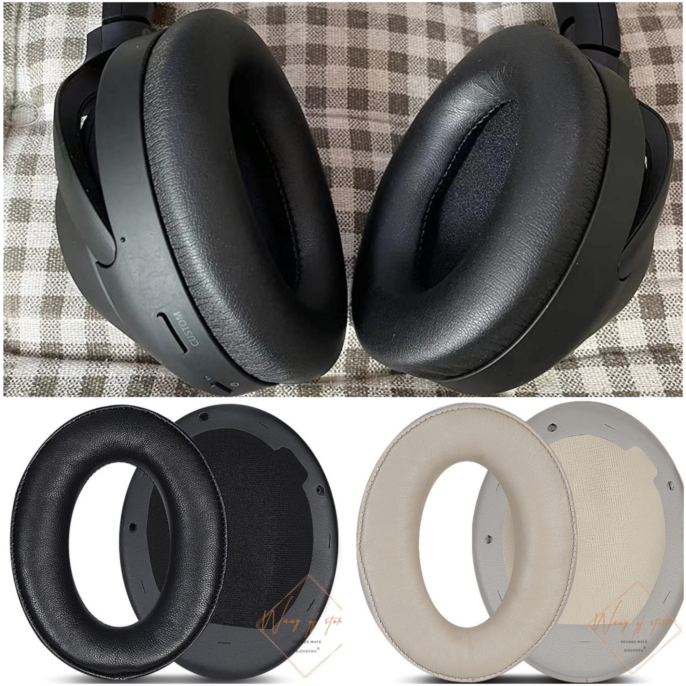 Ear Pads Foam Cushion Covers for Sony WH-1000XM4 Headphones Sponge