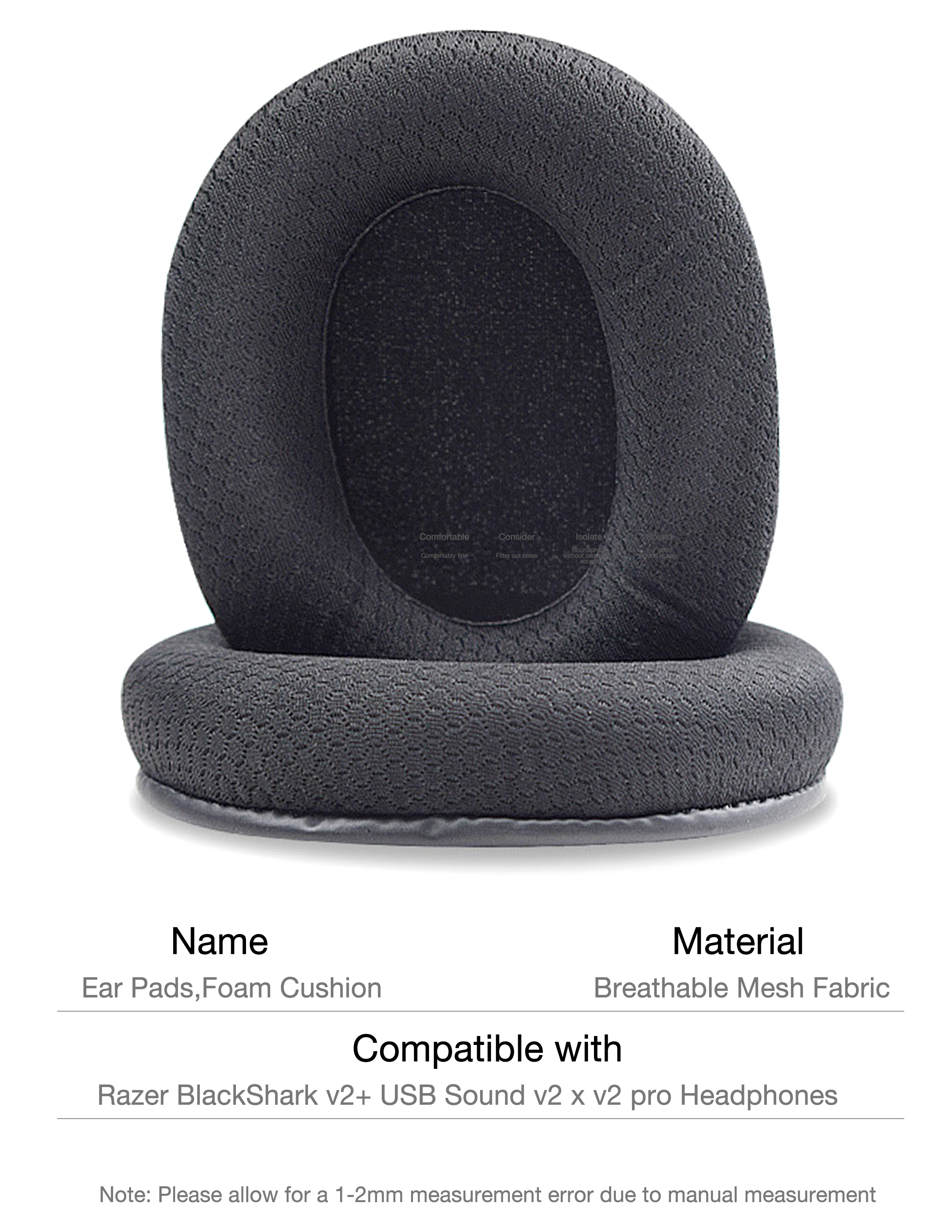 Ear Cushion Replacement for Razer BlackShark V2 Pro V2X V2SE PRO