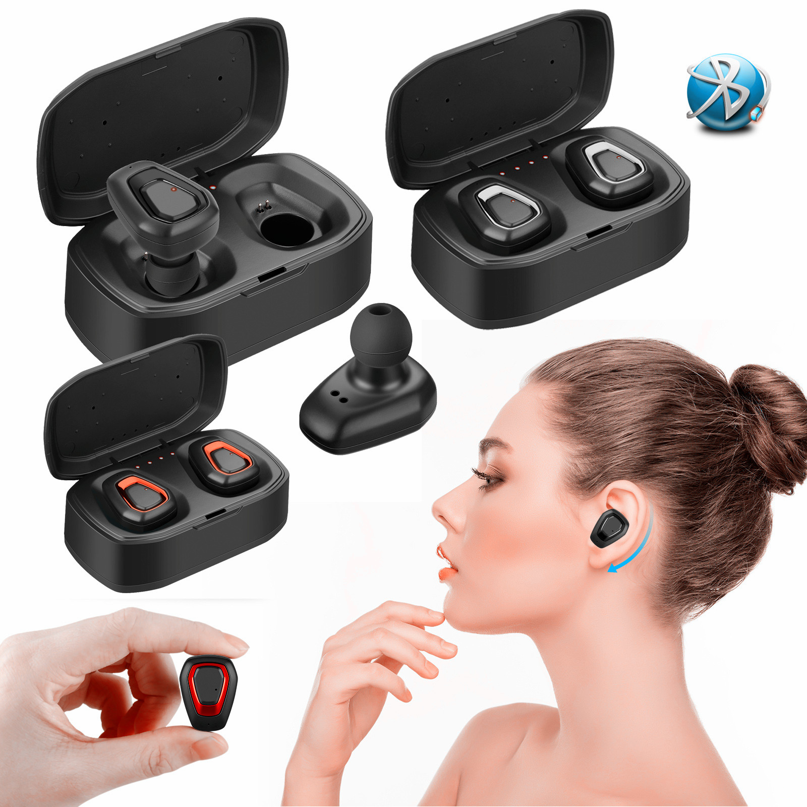 Headphone Bluetooth Earbuds Twins Wireless Sport Twins Headsets