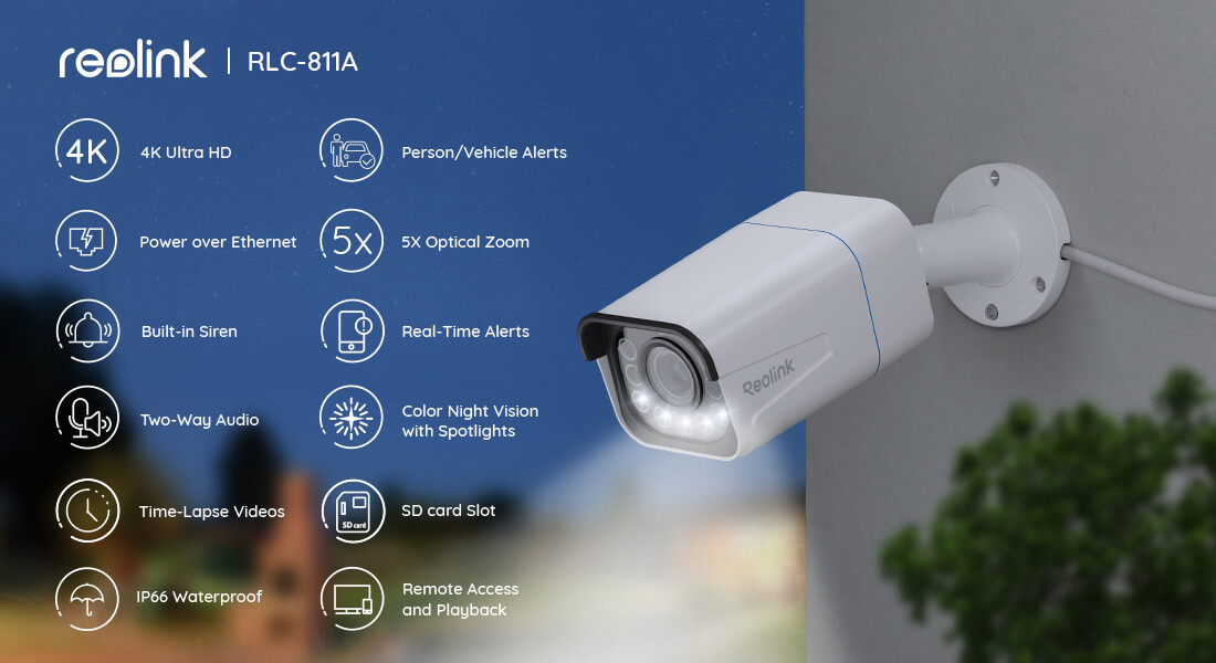 Reolink 4K POE IP Security Camera 5X Optical Zoom Person