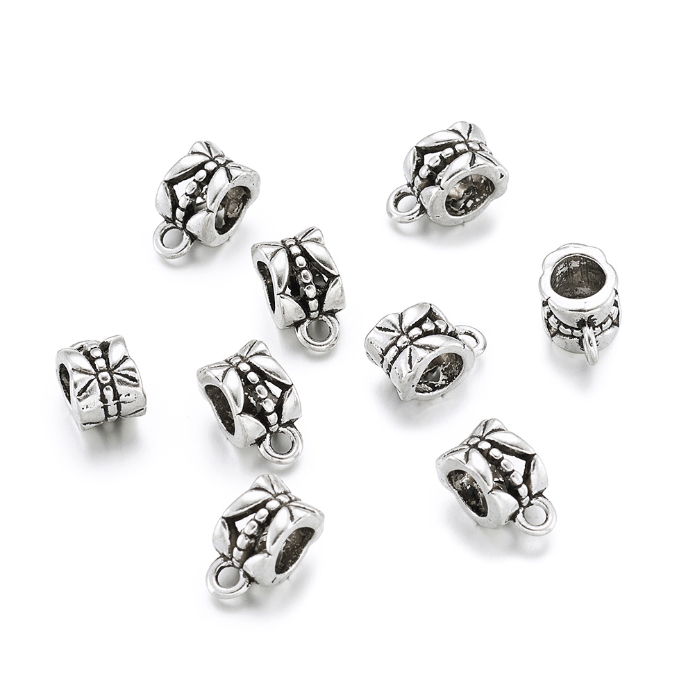 20pcs Tibetan Silver Triangle Bail Beads Pendant Hanger Carrier Craft 15.5x10mm