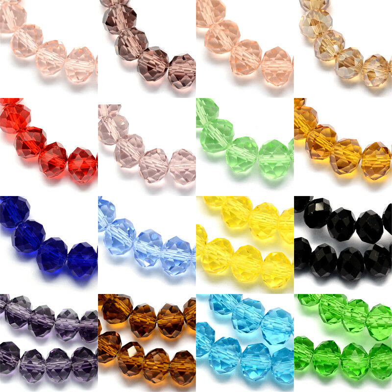 20 x 8mm AB Indigo Crystal Faceted Abacus Glass Beads