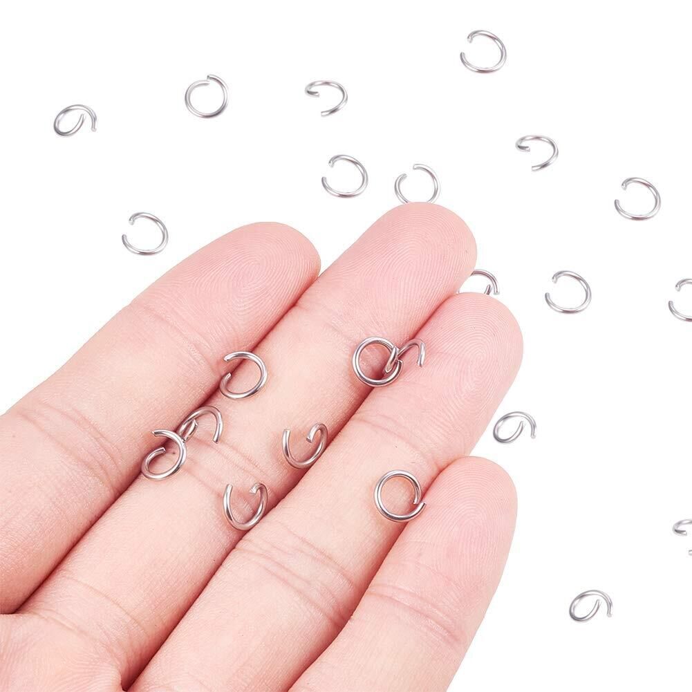 4000pcs 304 Stainless Steel Open Jump Rings Split Rings Metal